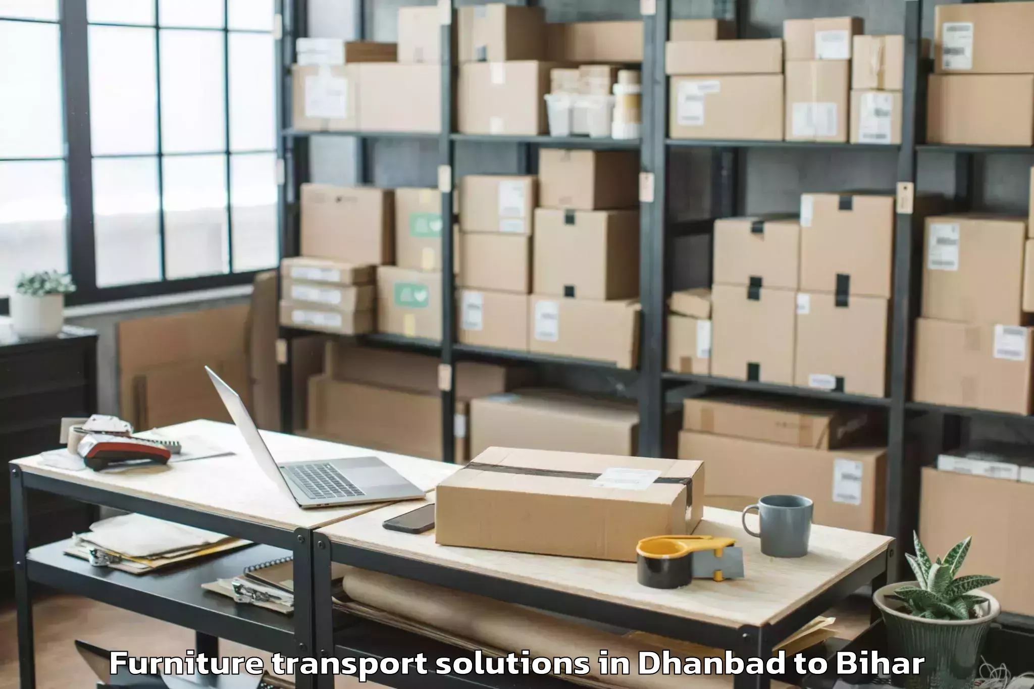 Book Dhanbad to Simri Bakhtiarpur Furniture Transport Solutions Online